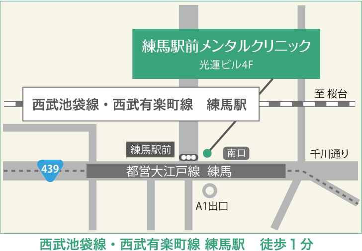 練馬駅前メンタルクリニック地図